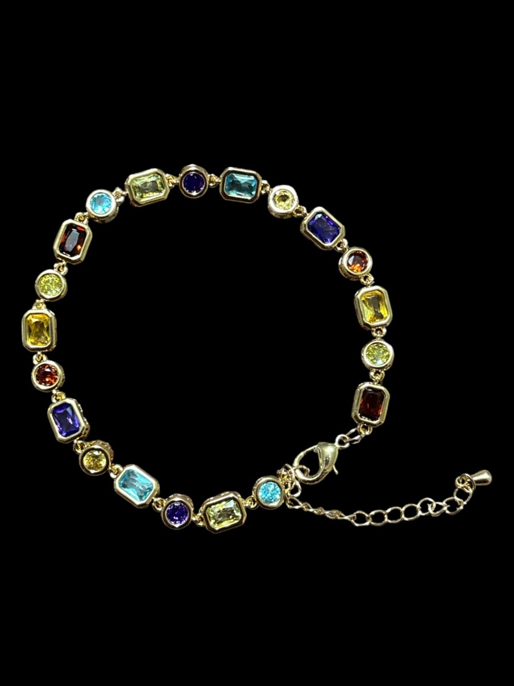 Gold Multicolor Gemstone Bracelet